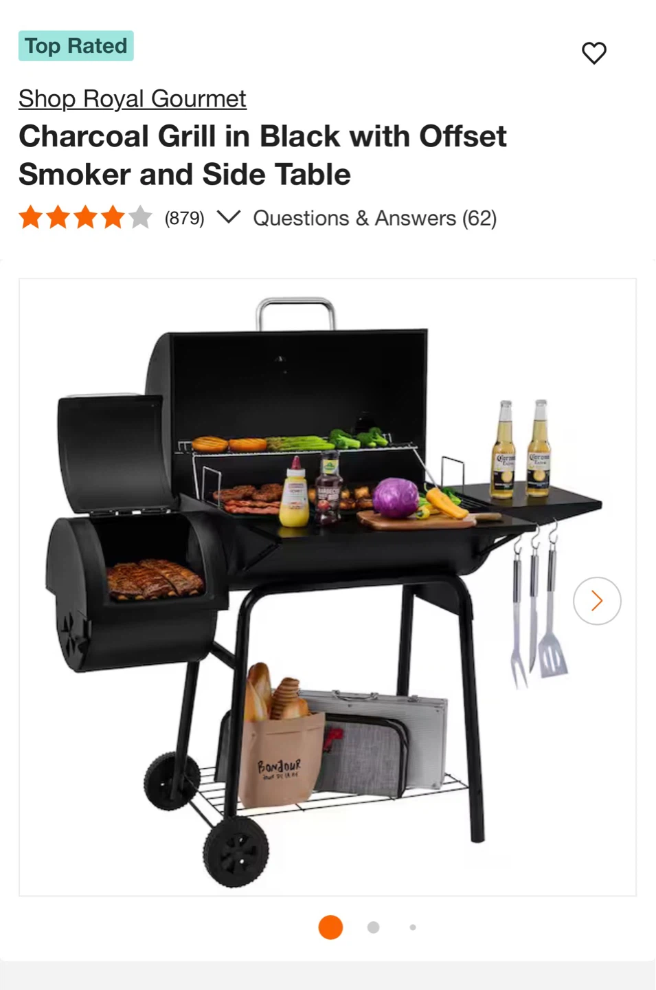 Royal Gourmet Charcoal  with Offset Smoker - photo 3