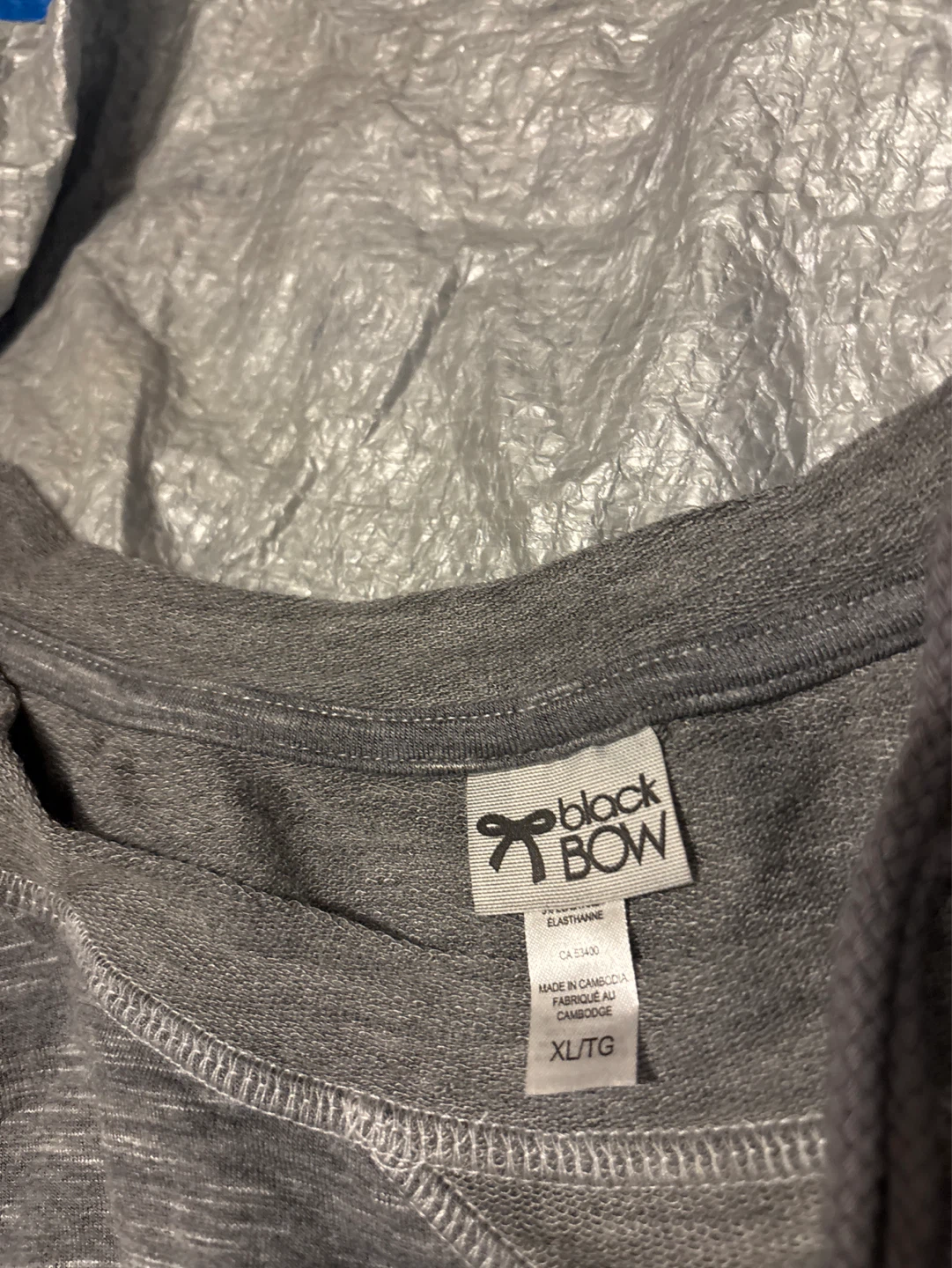 NWOT Black Bow Grey Pajama Set - XL/TG - photo 2