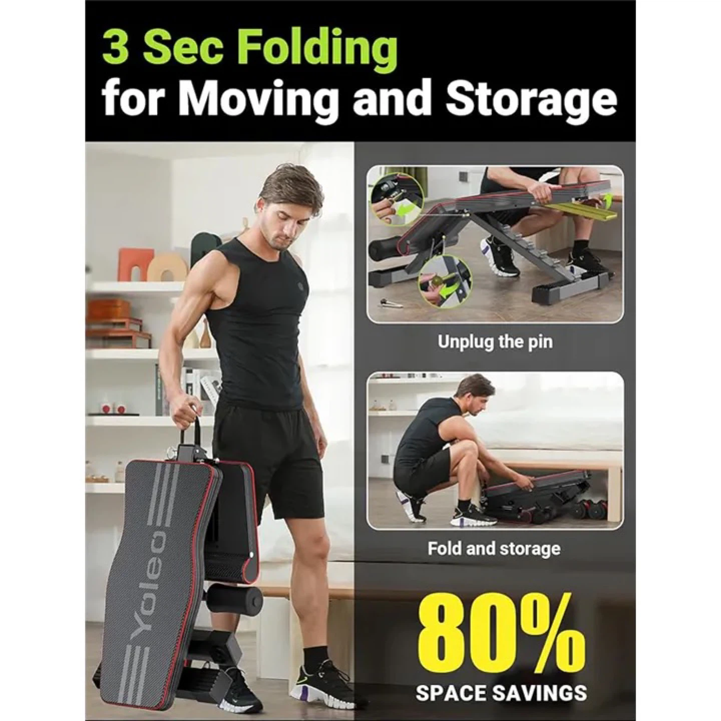 Yoleo Adjustable Weight Bench