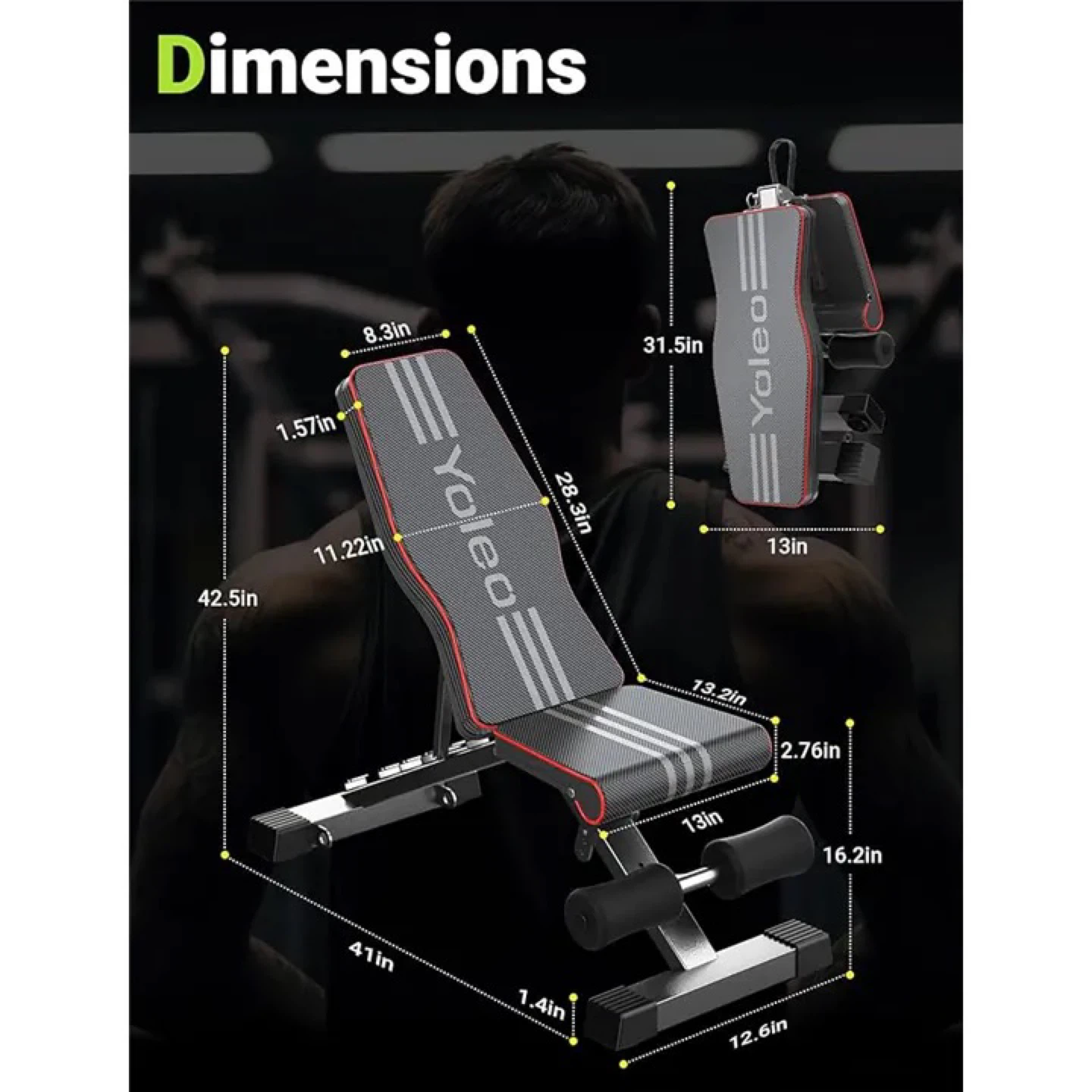 Yoleo Adjustable Weight Bench - photo 2