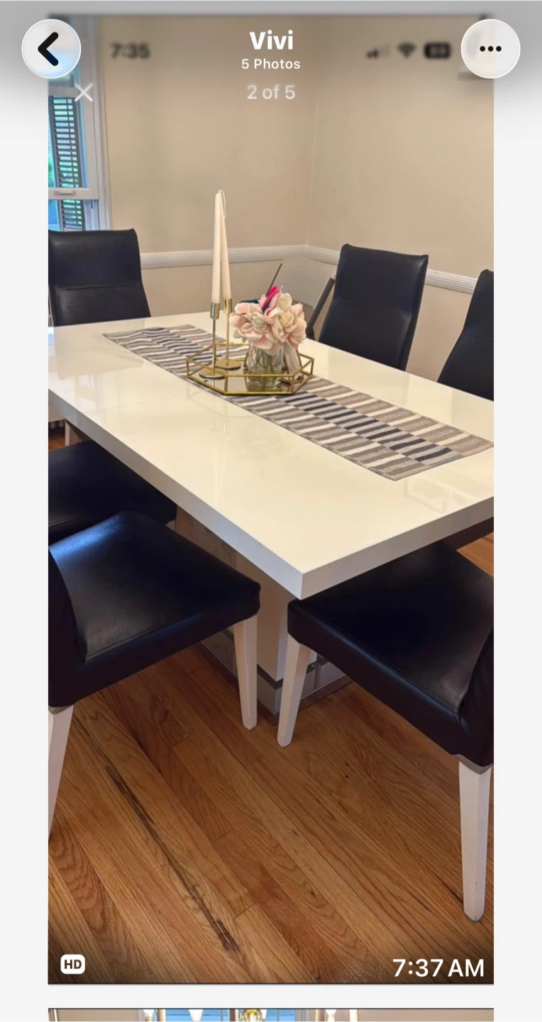 Italian lacquer Table with six chairs
