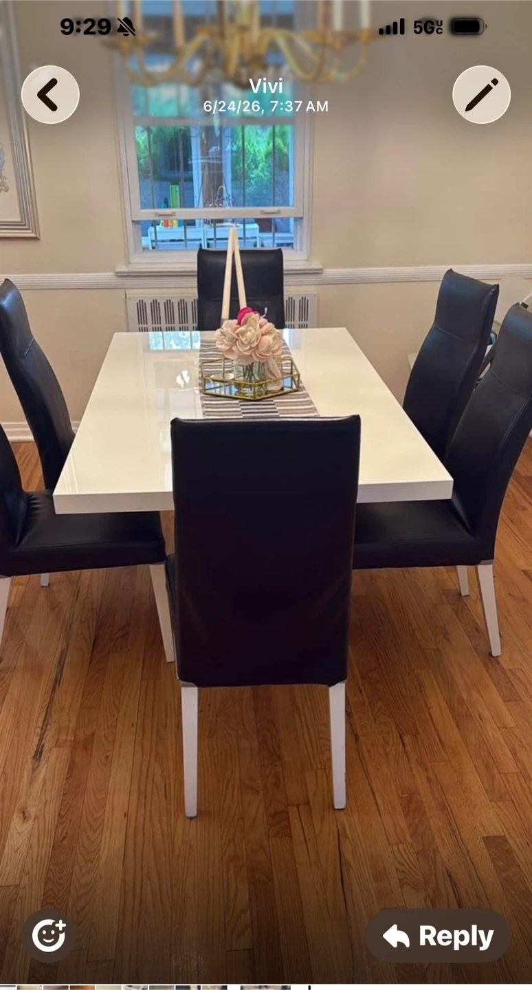 Italian lacquer Table with six chairs - photo 2