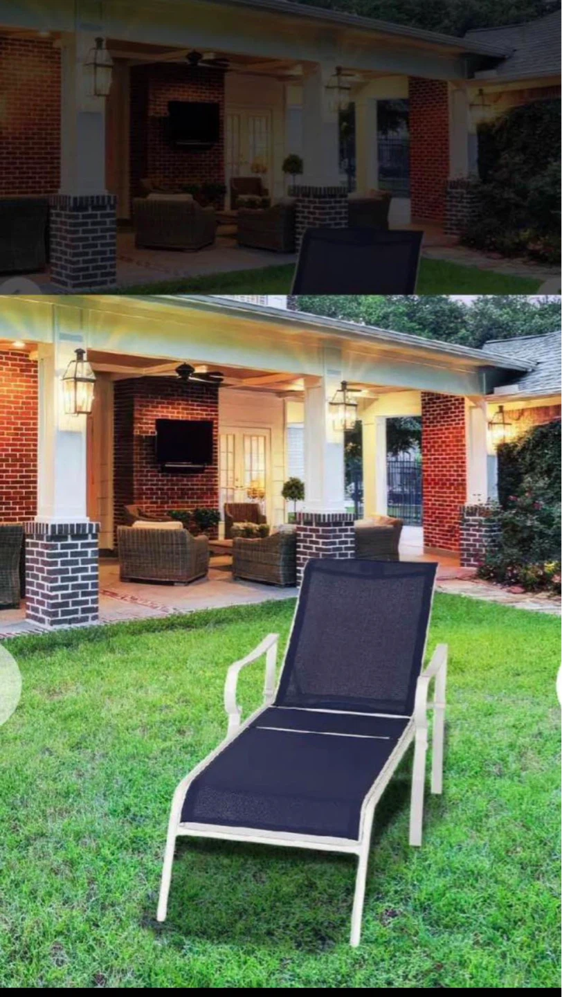 Navy Blue Outdoor Chaise Lounge Chair