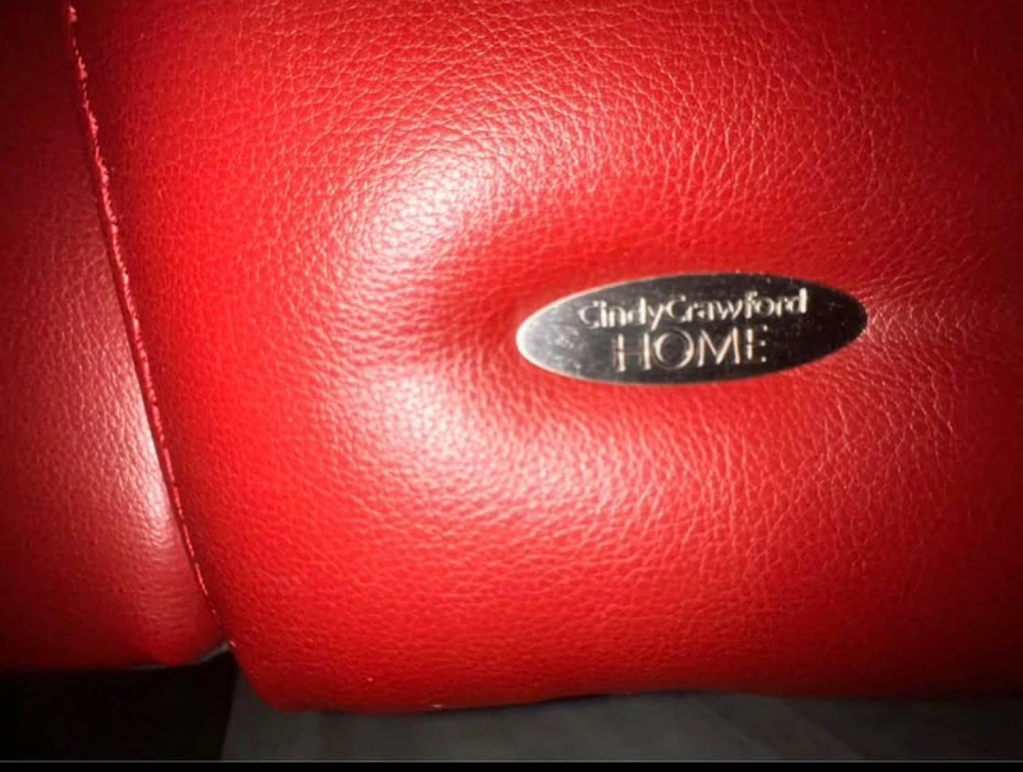 Cindy Crawford HOME Red Leather Sofa - photo 3