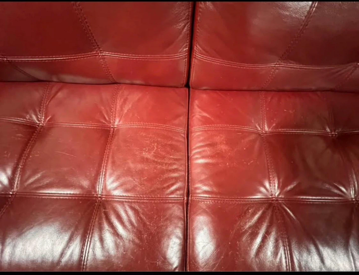 Cindy Crawford HOME Red Leather Sofa - photo 5