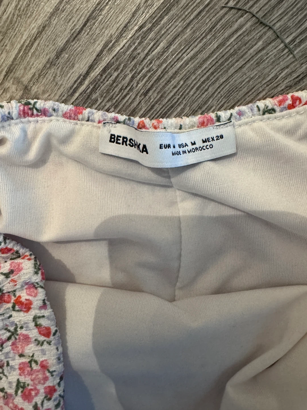 Bershka Floral Smocked Tube Dress-size M - photo 2