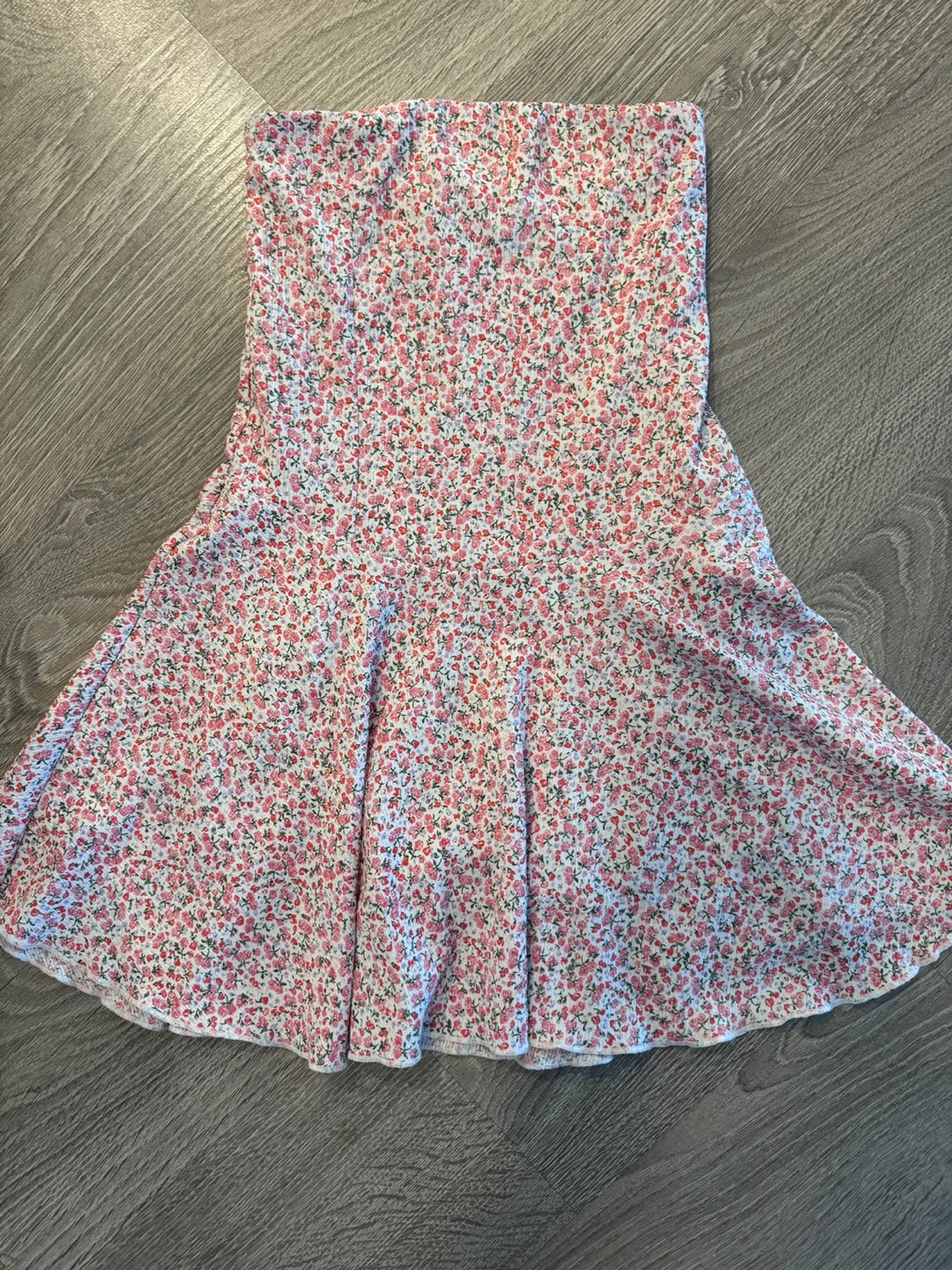 Bershka Floral Smocked Tube Dress-size M