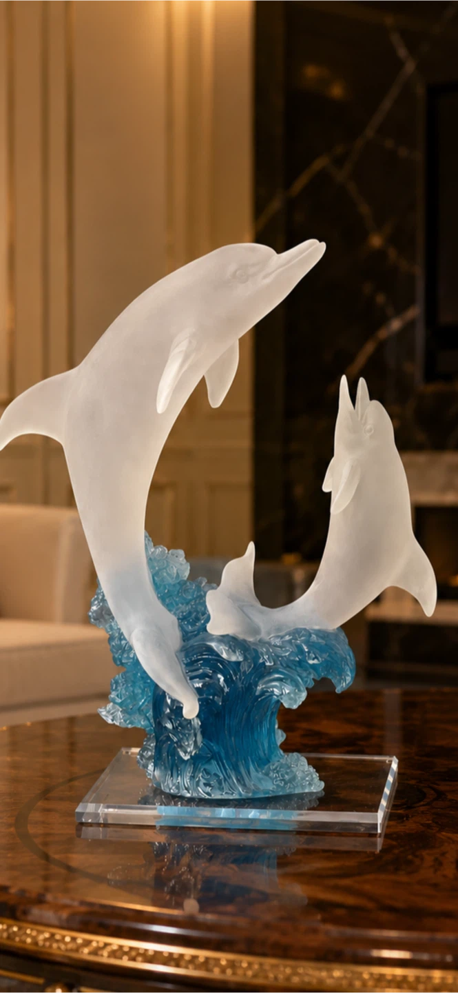 Glass Dolphin Sculpture - photo 2