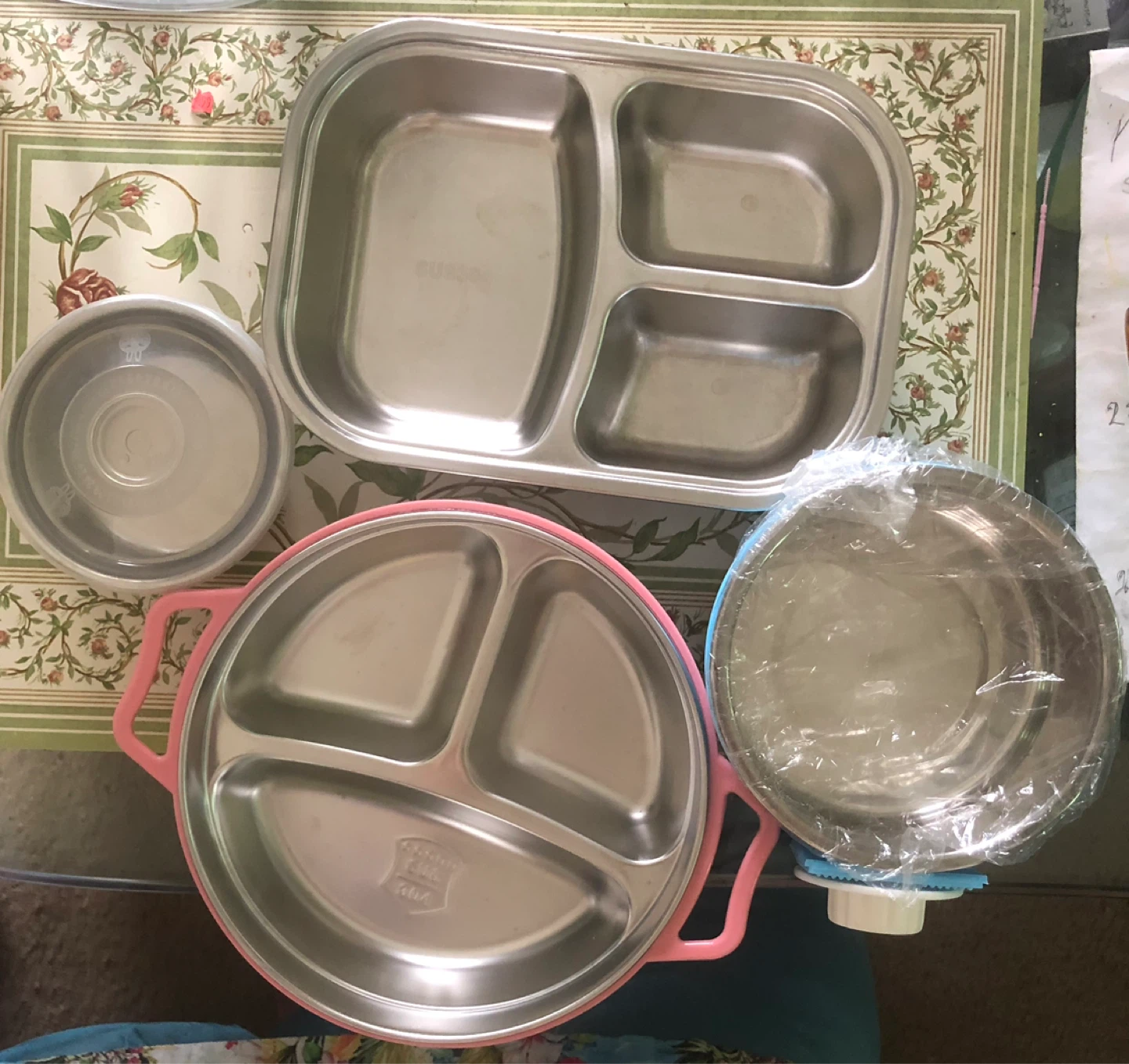 4 piece divided plates and bowl Stainless steel