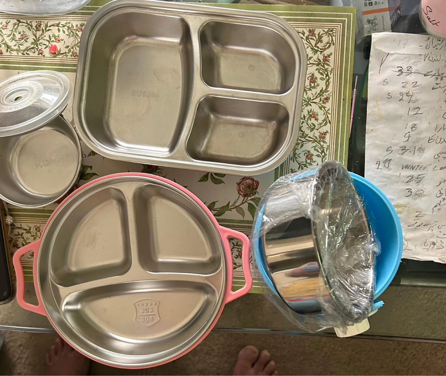 4 piece divided plates and bowl Stainless steel - photo 3