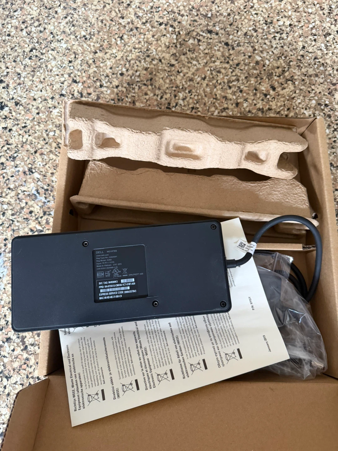 Dell Laptop docking WD19TBS Power Adapter