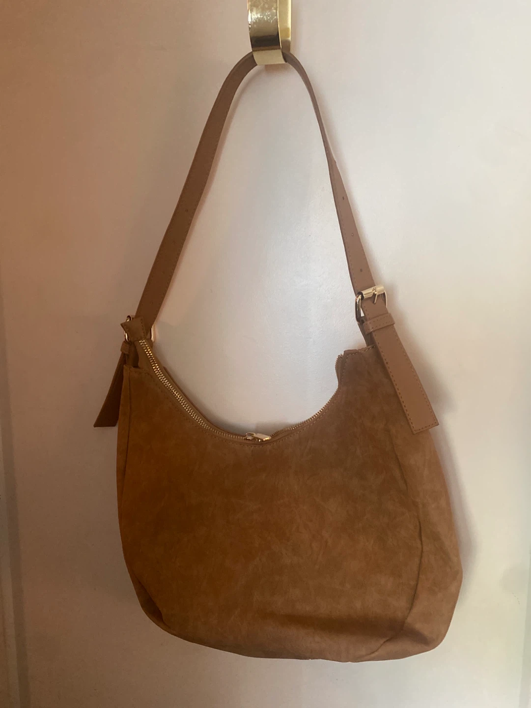 Brown Suede Shoulder Bag