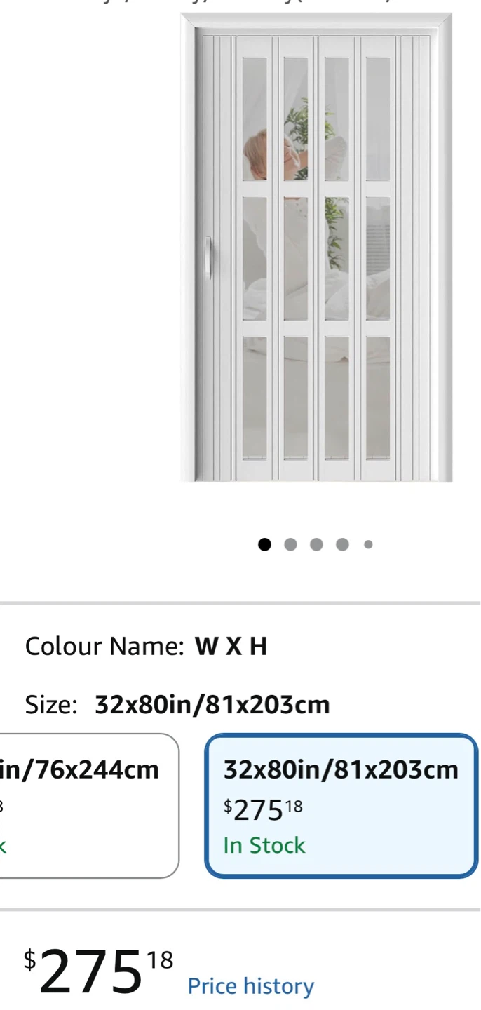 DIYHD Glass Accordion Door 38in X 80in - photo 2