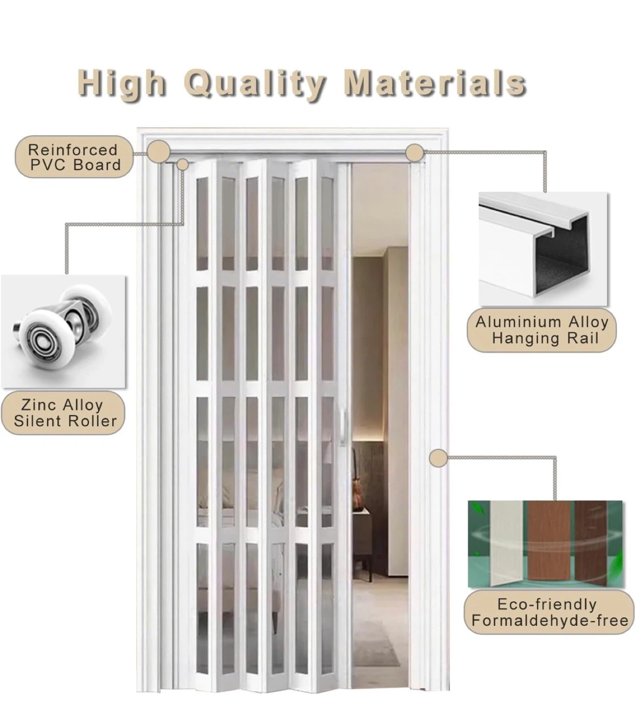 DIYHD Glass Accordion Door 38in X 80in - photo 4