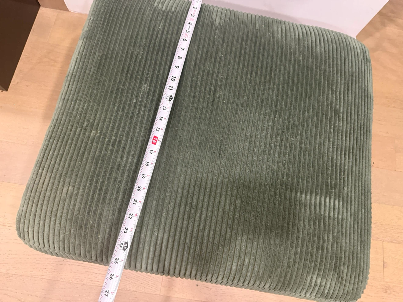 Green Corduroy Ottoman Footstool - photo 5