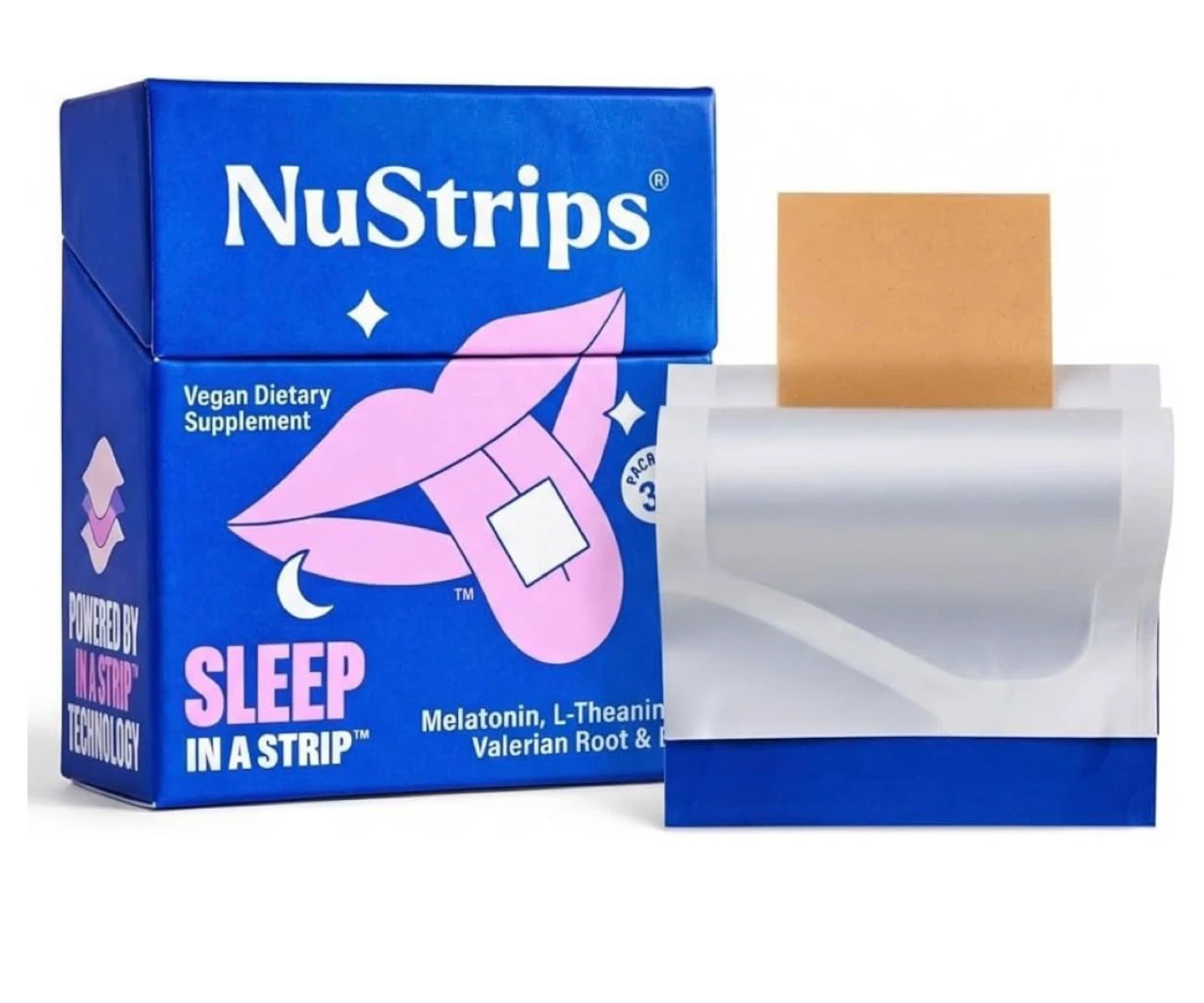 NuStrips Sleep Strips - Melatonin, Valerian Root, L-Theanine