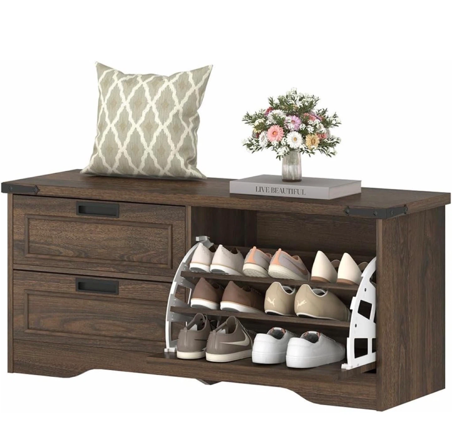 3-Drawer Shoe Cabinet with Storage