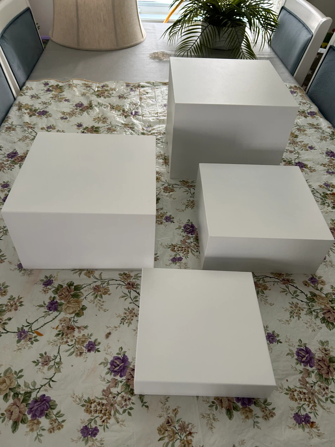 Set of 4 White Display Pedestals/Blocks - photo 3