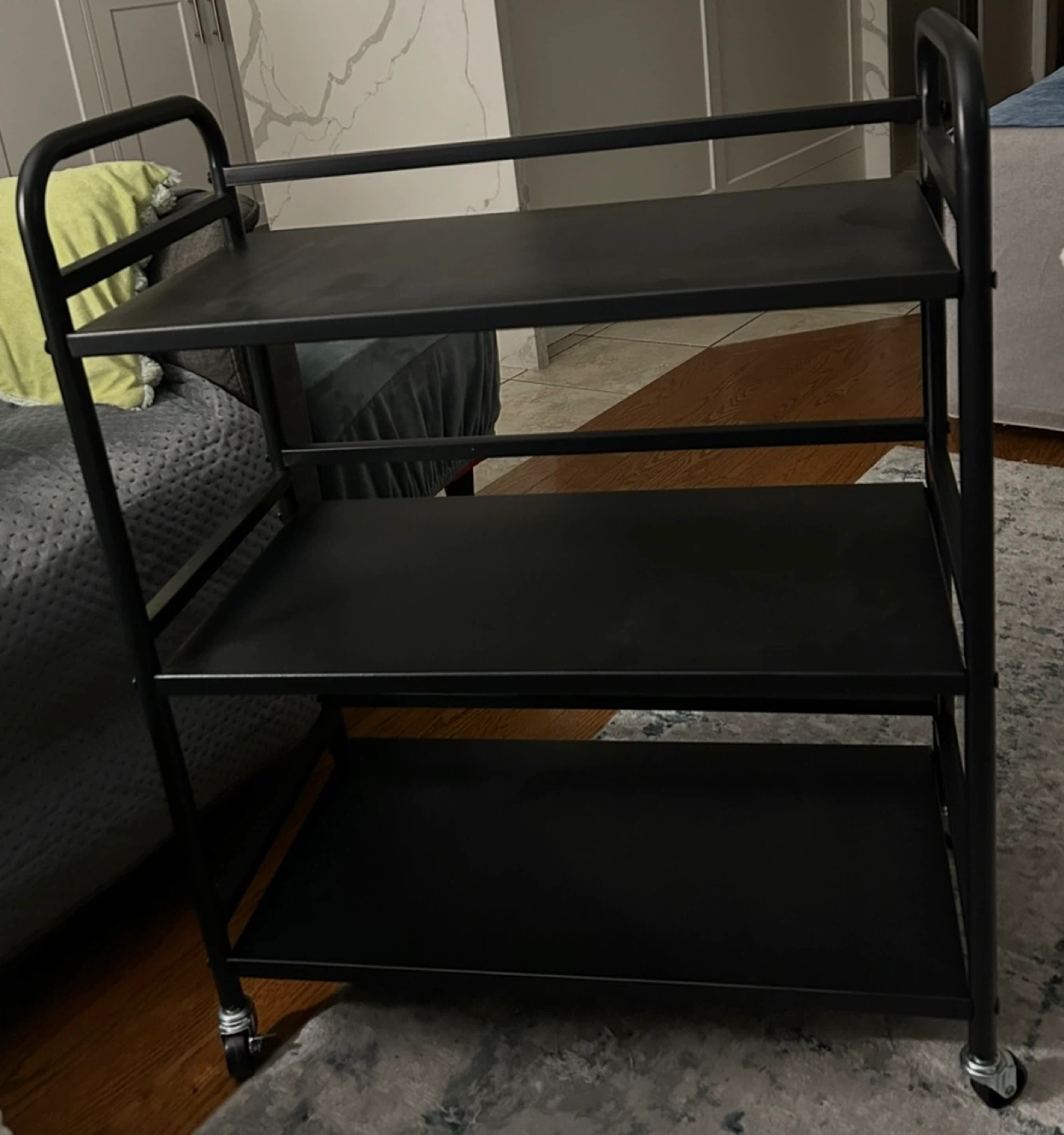Black 3-Tier Rolling Utility Cart - photo 2