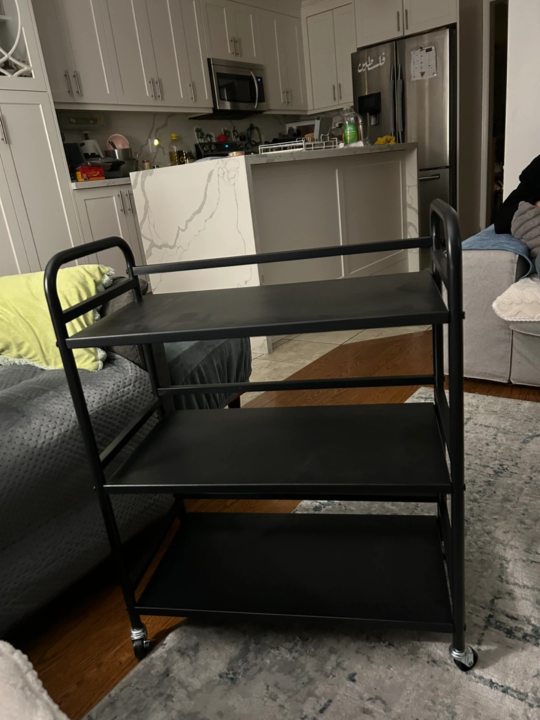 Black 3-Tier Rolling Utility Cart - photo 4