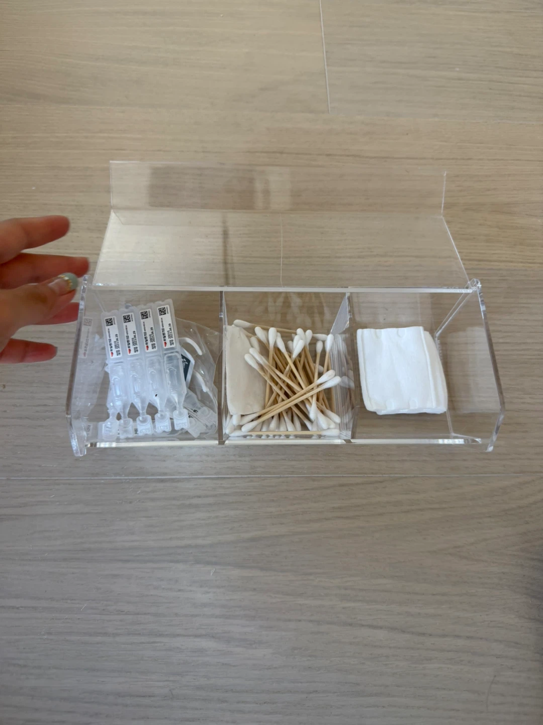 Clear Acrylic 3-Compartment Organizer