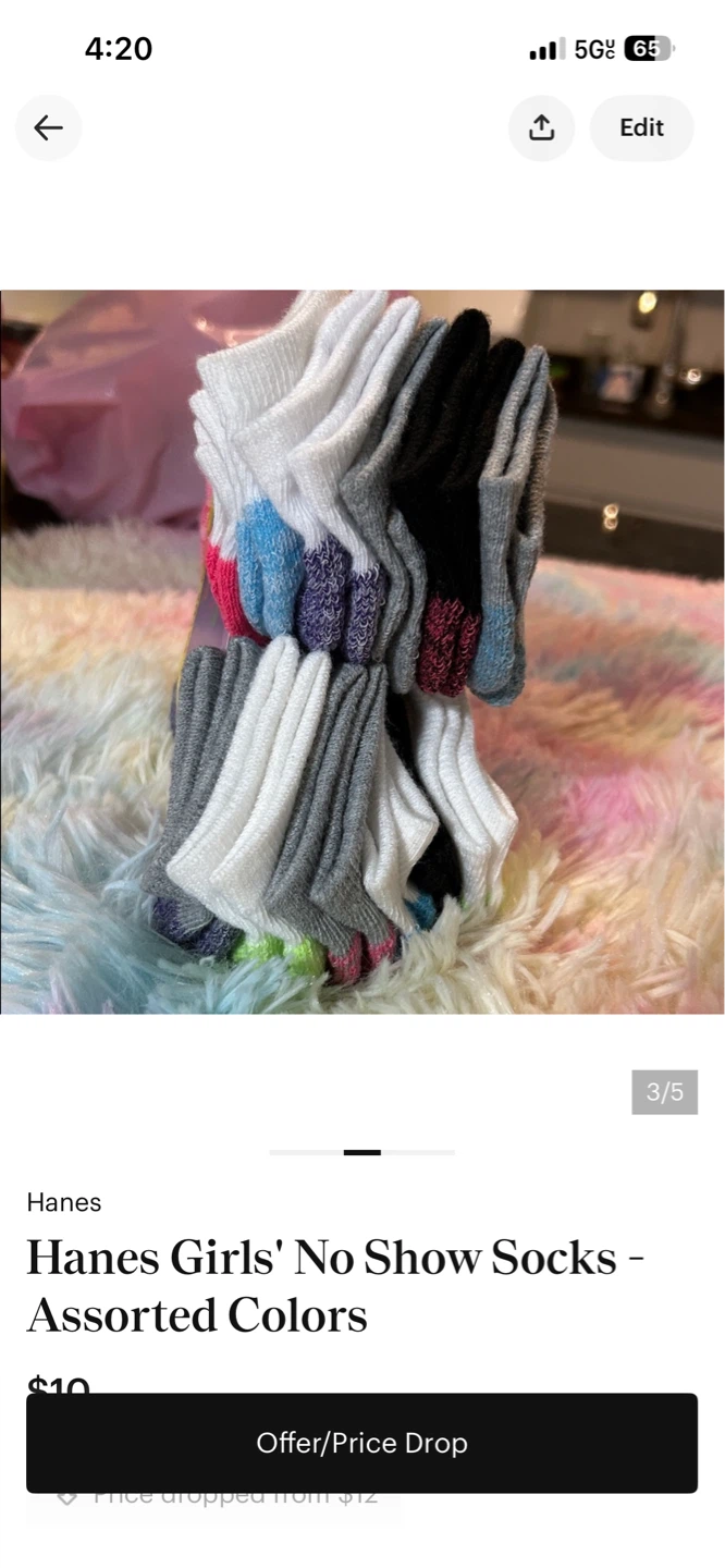 Hanes Girls' 12-Pack No Show Socks - photo 2