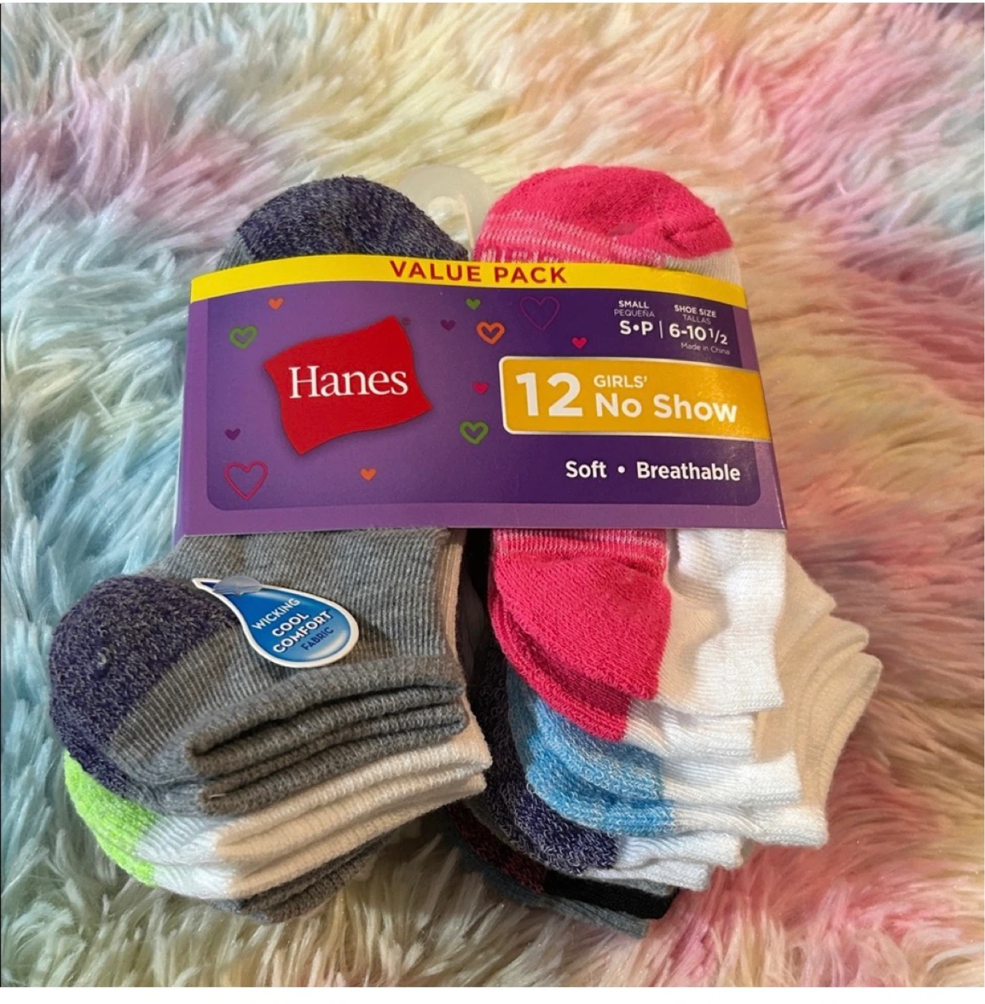 Hanes Girls' 12-Pack No Show Socks - photo 4