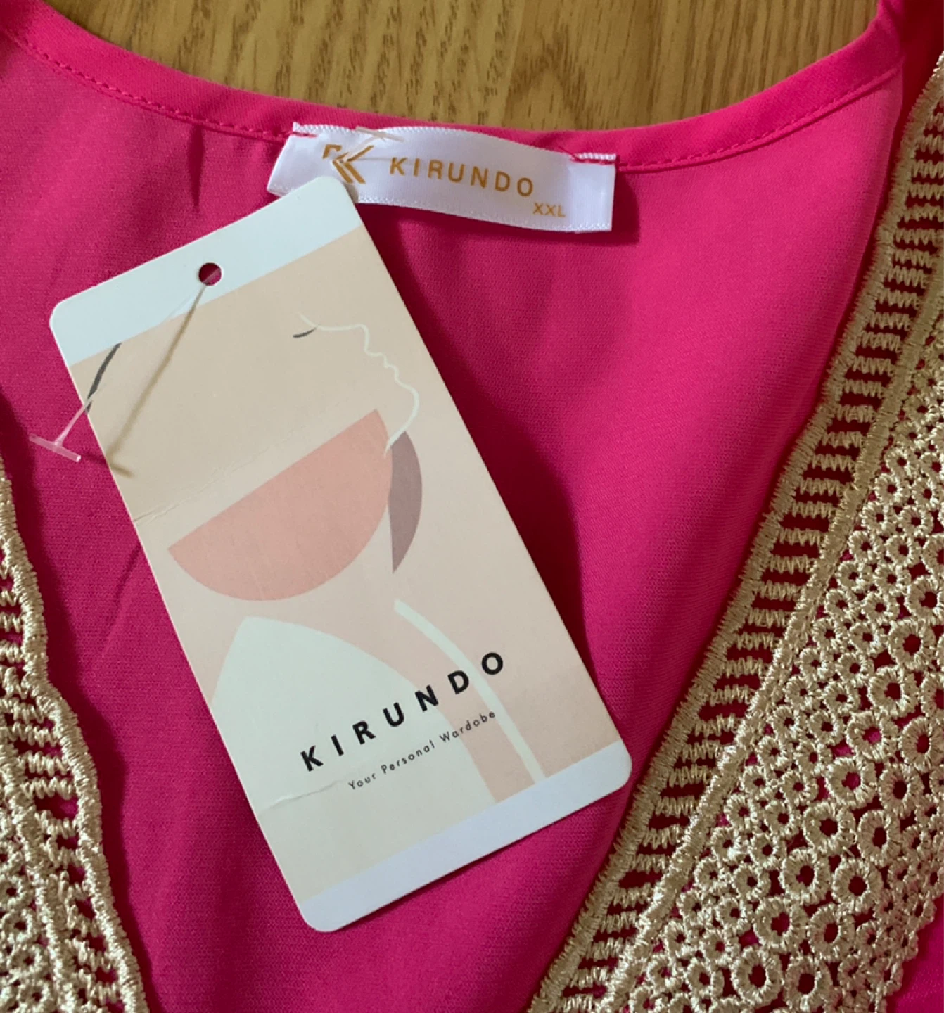 KIRUNDO Women's Pink V-Neck Top - Size XXL - photo 2