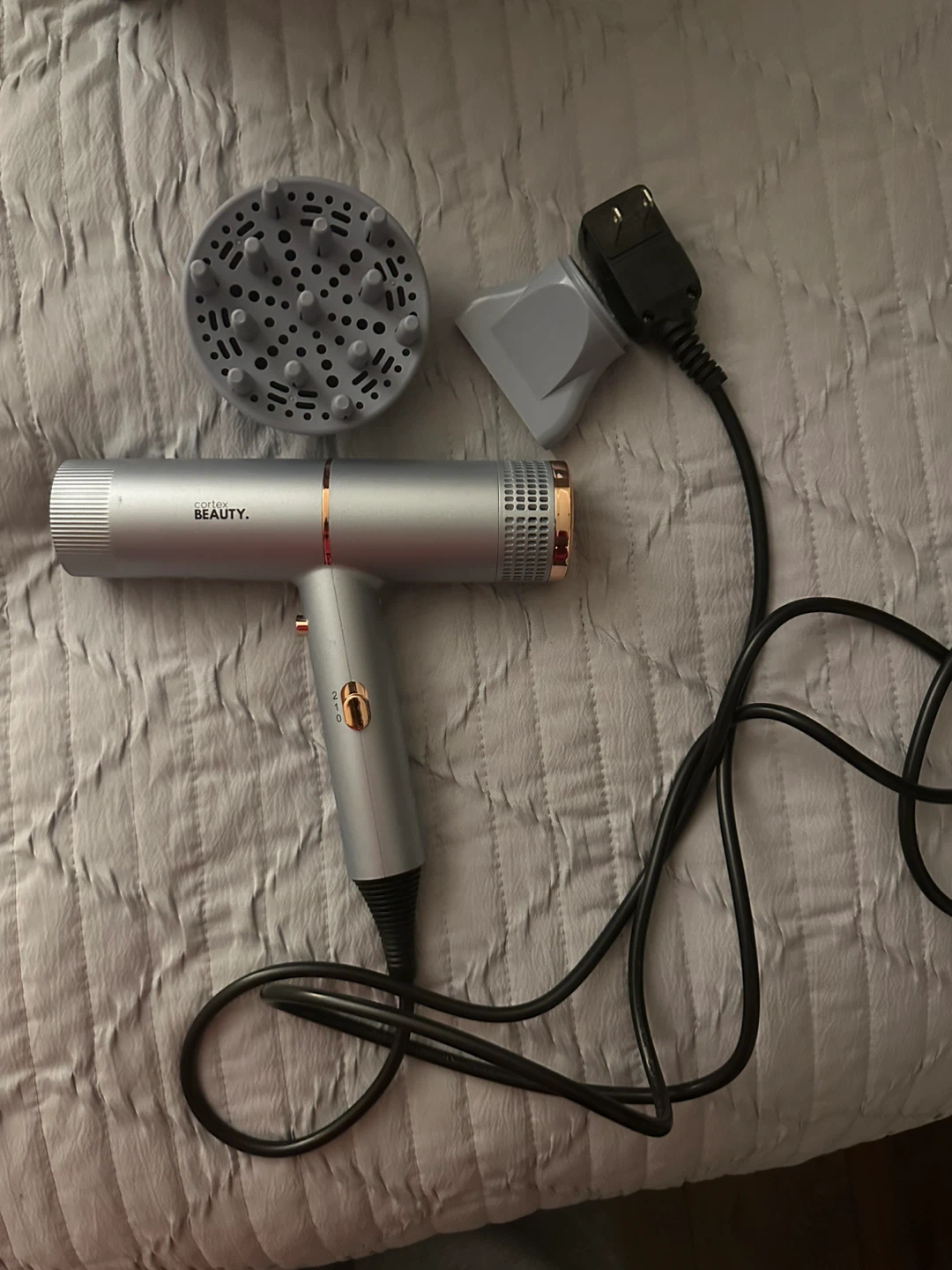 Silver Beauty Hair Dryer with Attachments