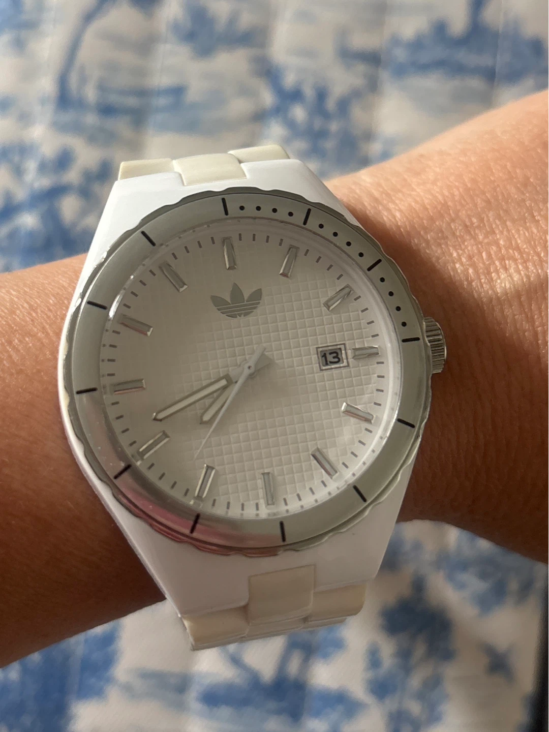 Adidas White and Beige Watch