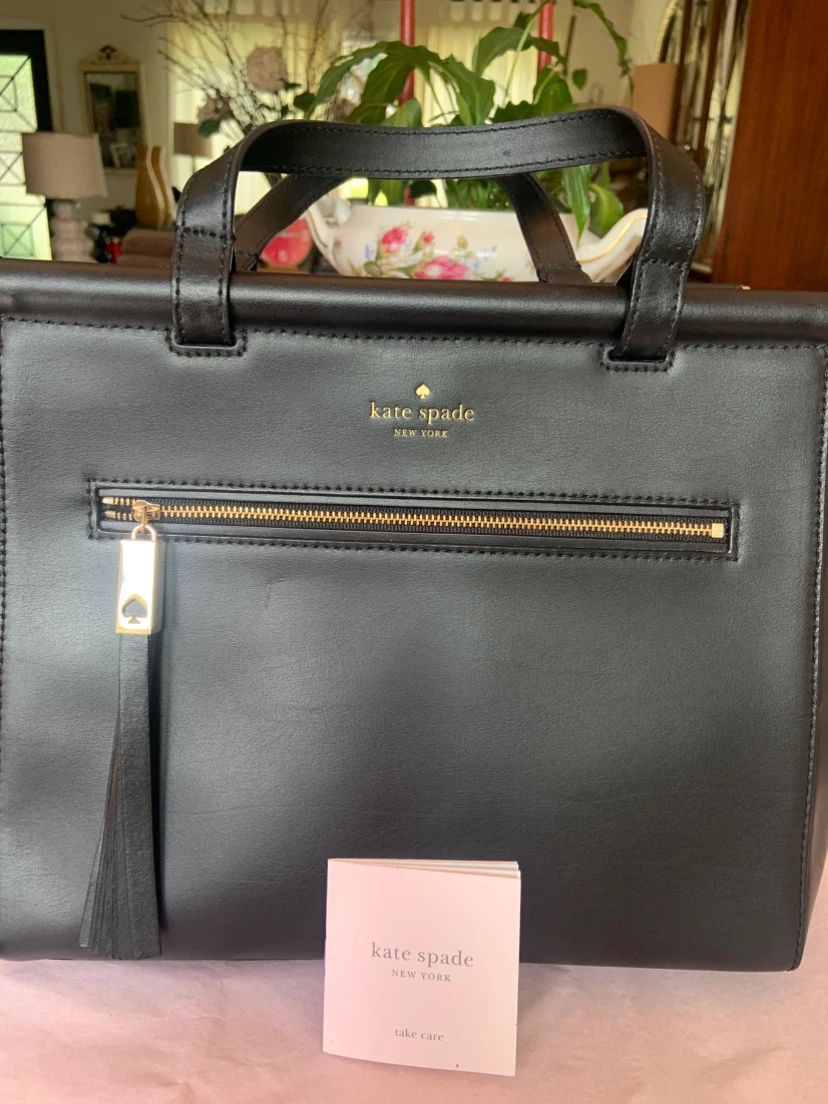 Kate Spade New York Black Leather Tote Bag