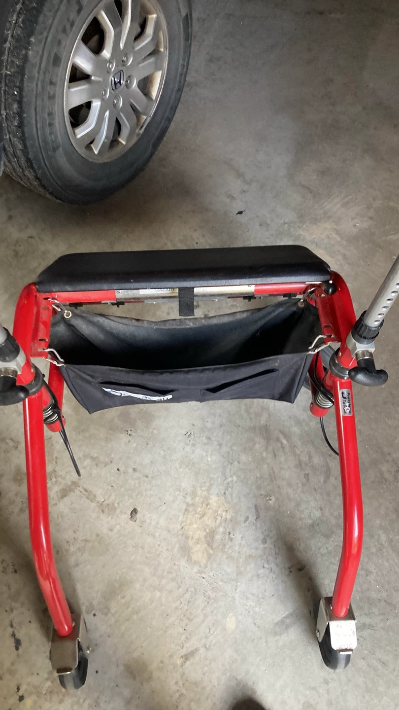 Upright Red Walker with Seat and Bag - photo 3