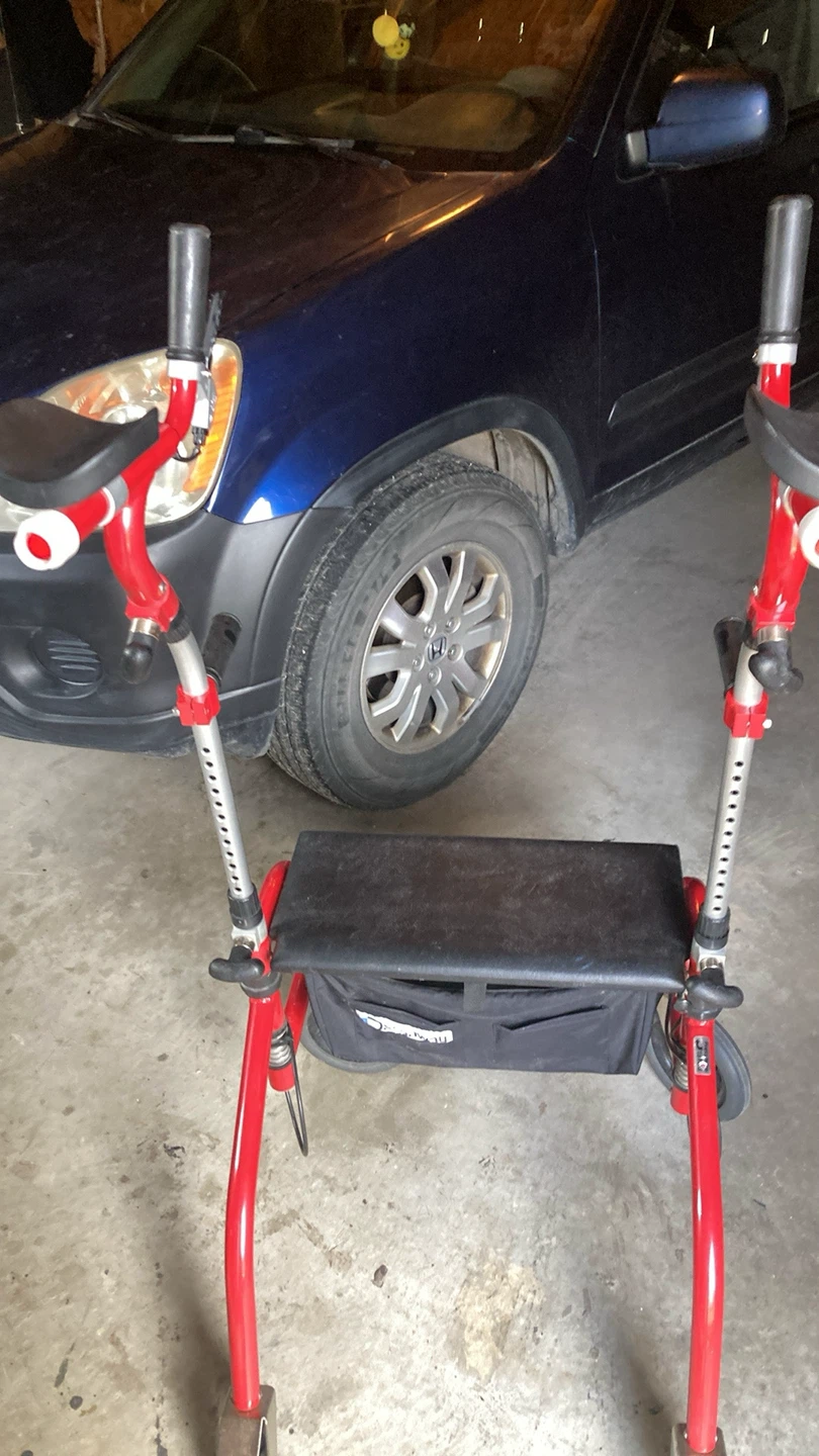 Upright Red Walker with Seat and Bag - photo 4