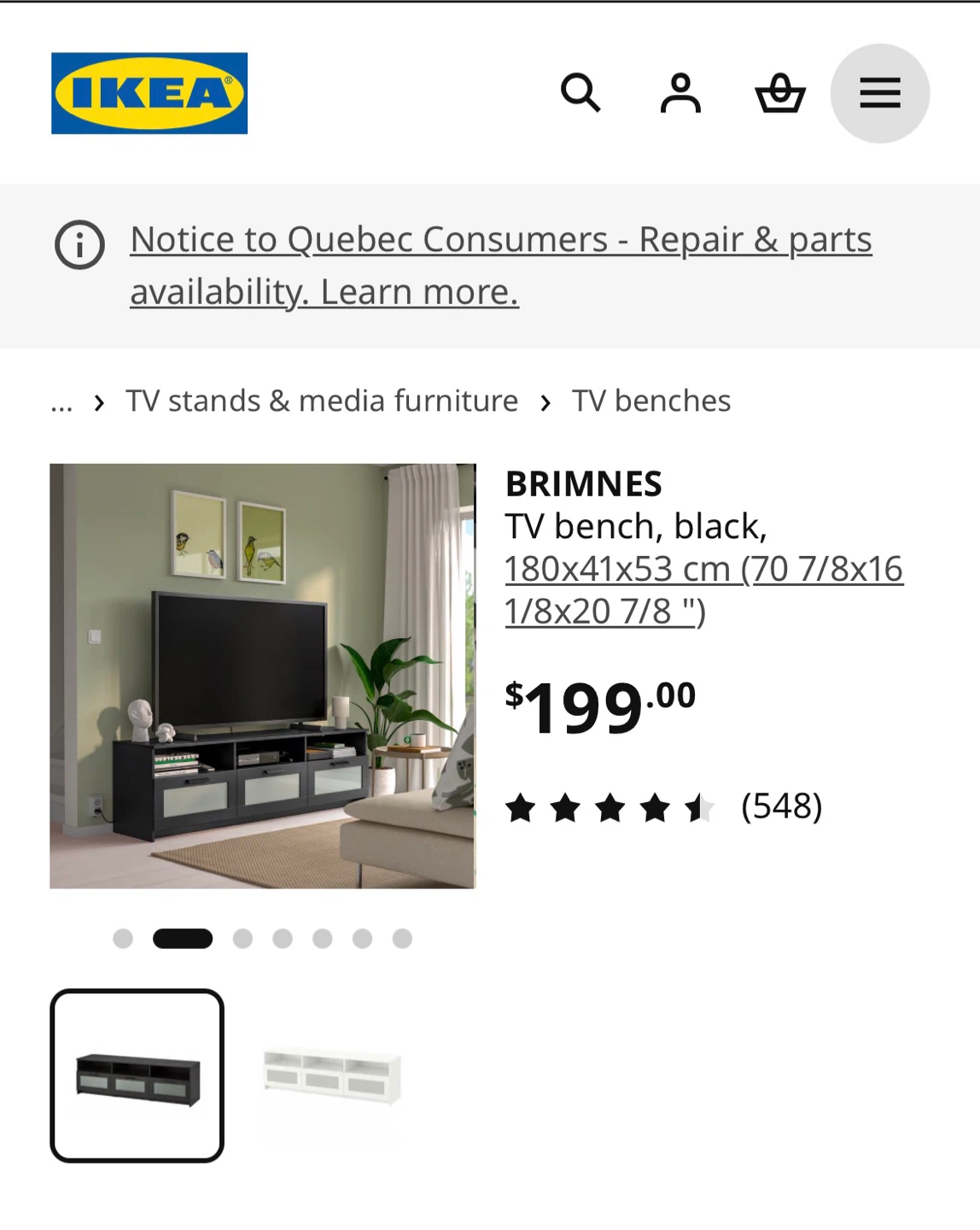 IKEA BRIMNES TV Bench Black - photo 5