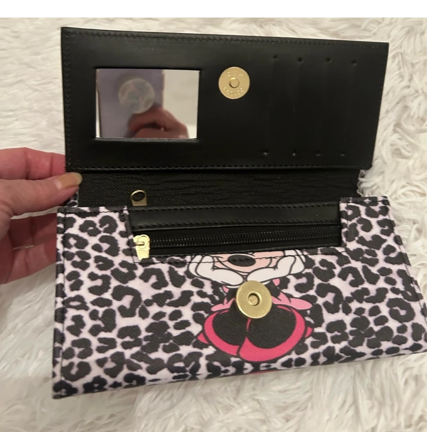 Minnie Mouse Leopard Print Wallet with Mirror - photo 2