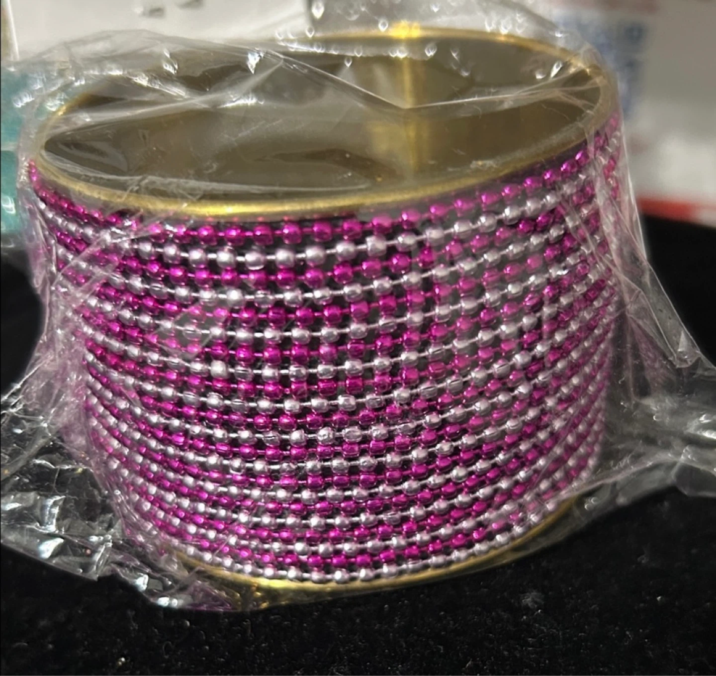 Pink and Silver Beaded Bangle Bracelet with Pearls - photo 2