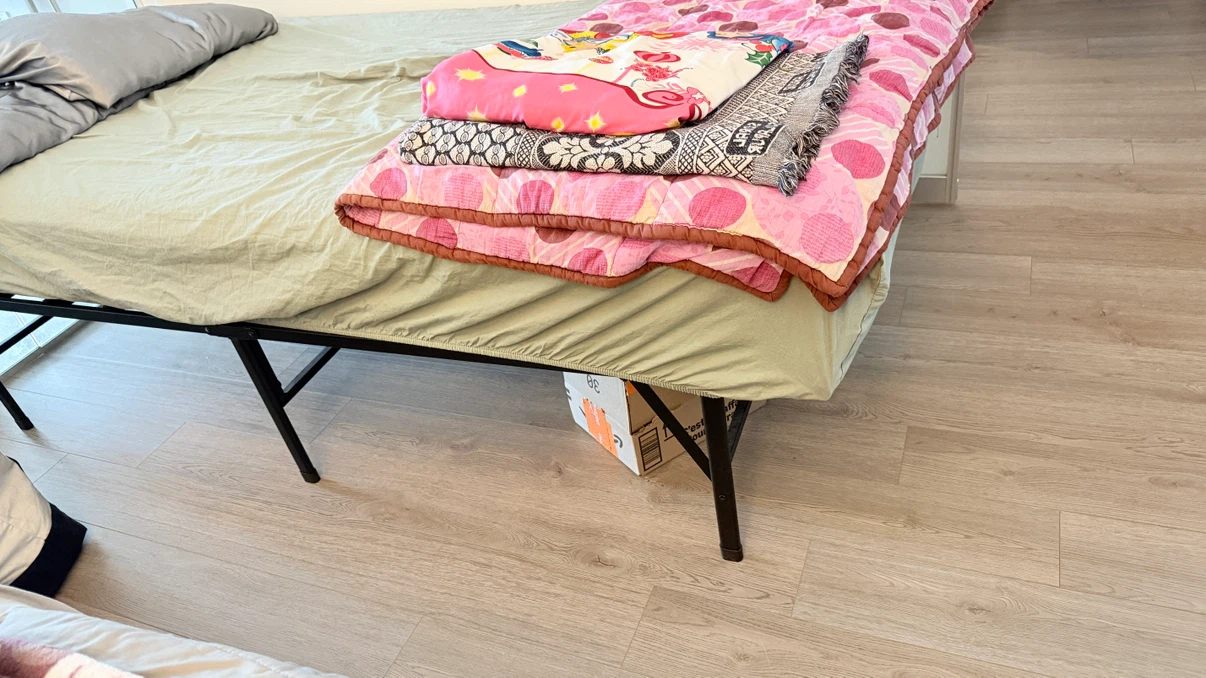 Folding Bed Frame with Mattress