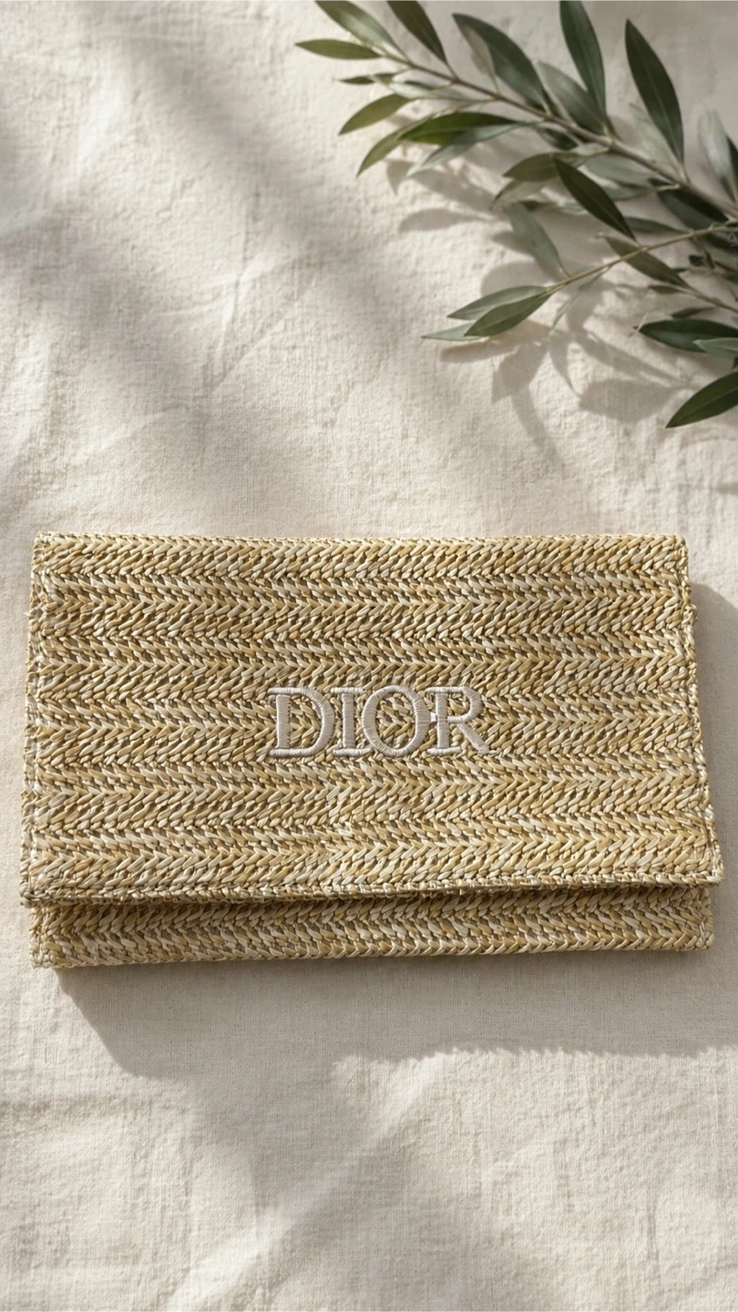 Dior Straw Clutch with Chain - photo 2