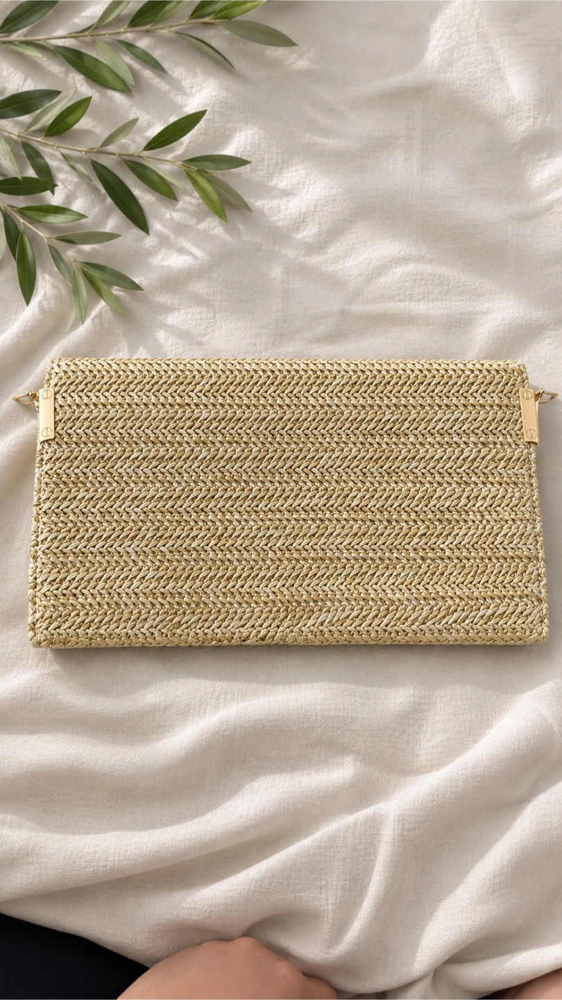 Dior Straw Clutch with Chain - photo 3