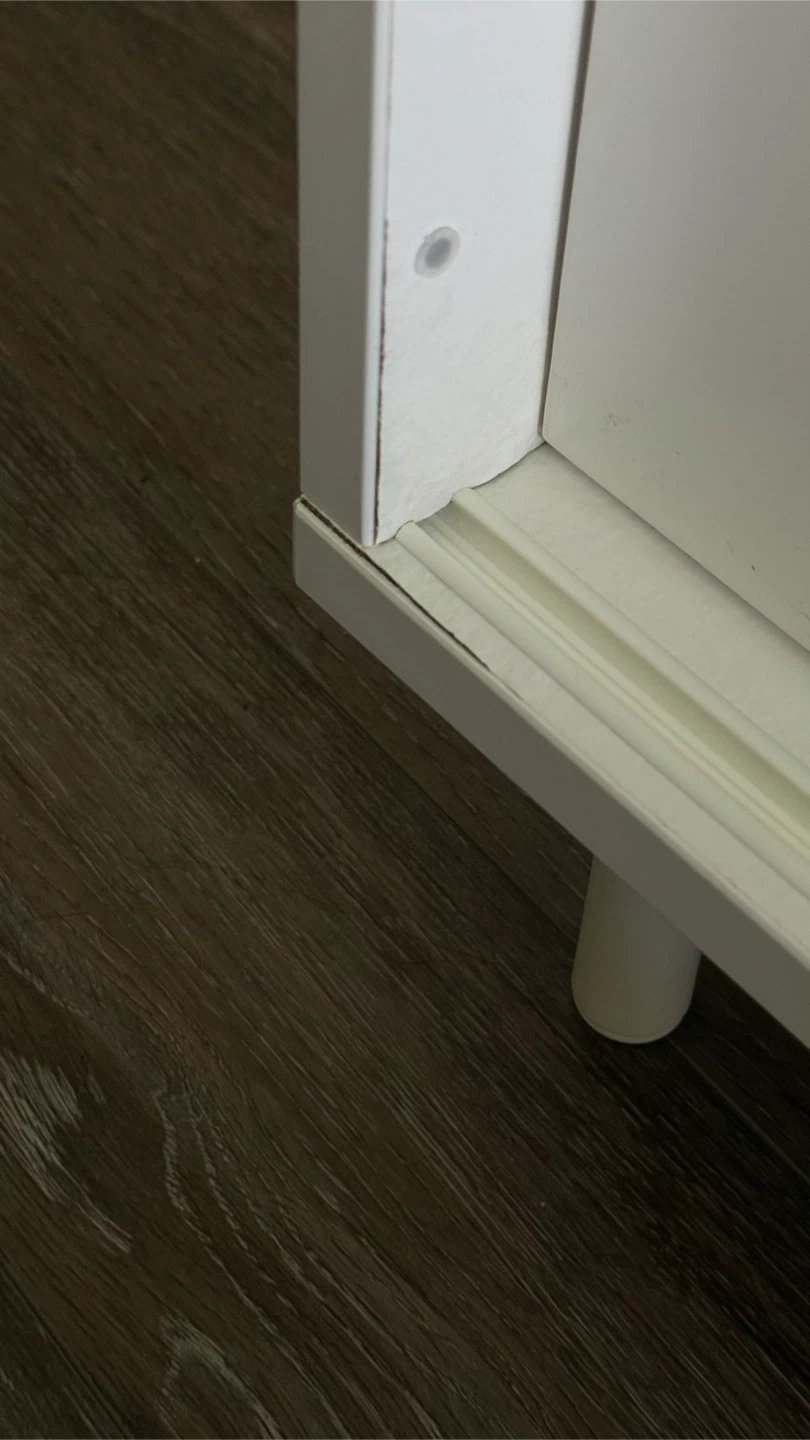 White Sideboard / Shoe Cabinet with Sliding Doors - photo 3
