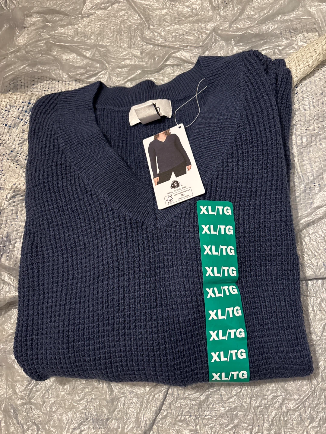 Kersh Wool Rich Blend V-Neck Sweater - XL/TG