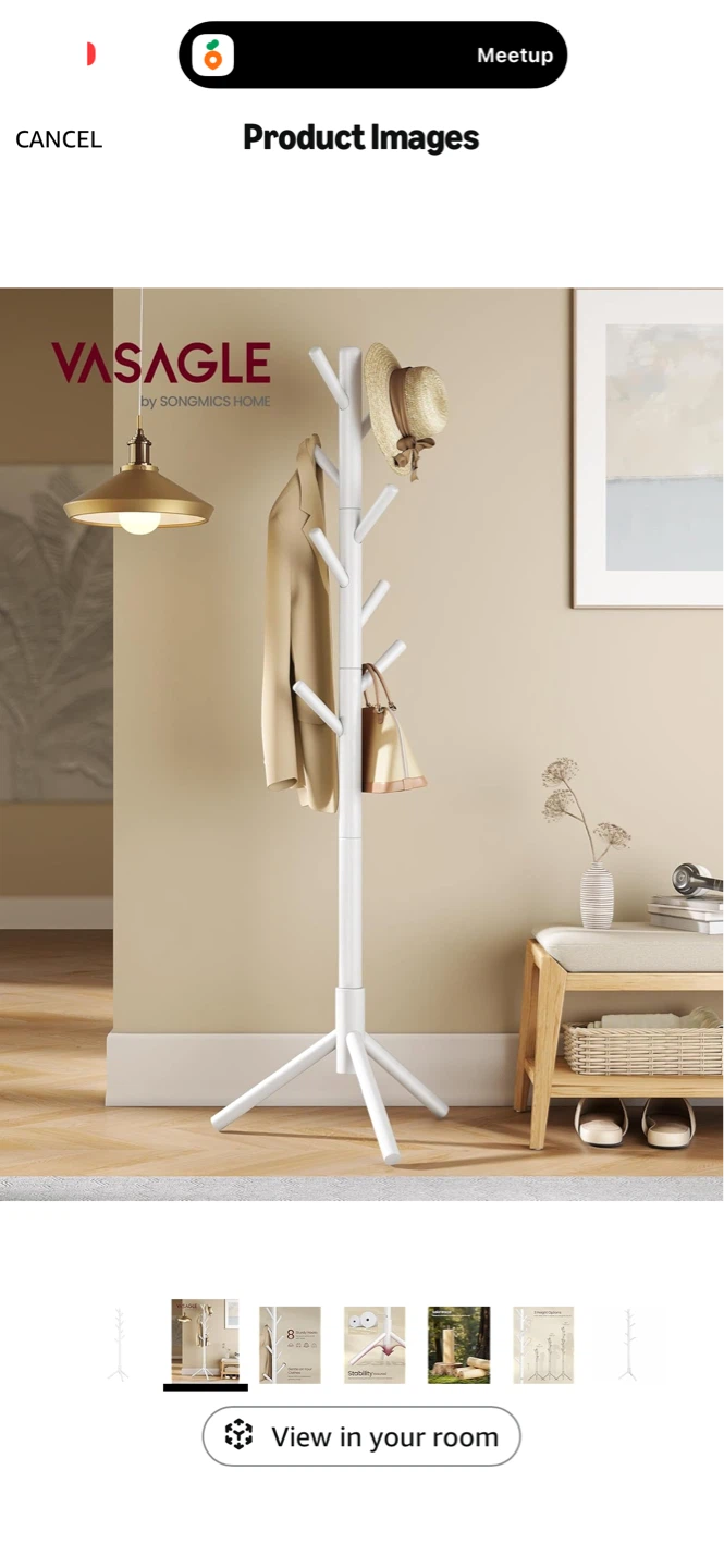 VASAGLE Coat Rack by SONGMICS HOME - White