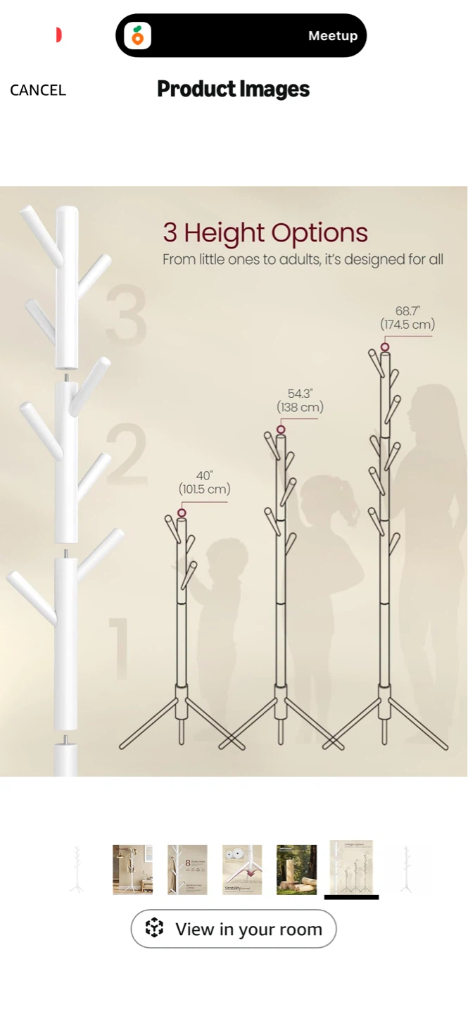 VASAGLE Coat Rack by SONGMICS HOME - White - photo 3