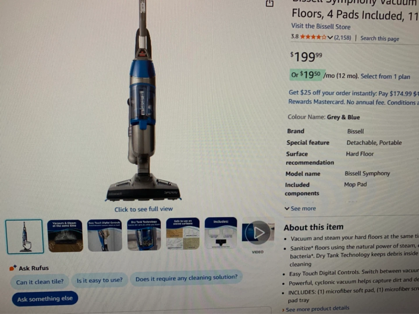 Bissell Symphony Vacuum and Mop - photo 2