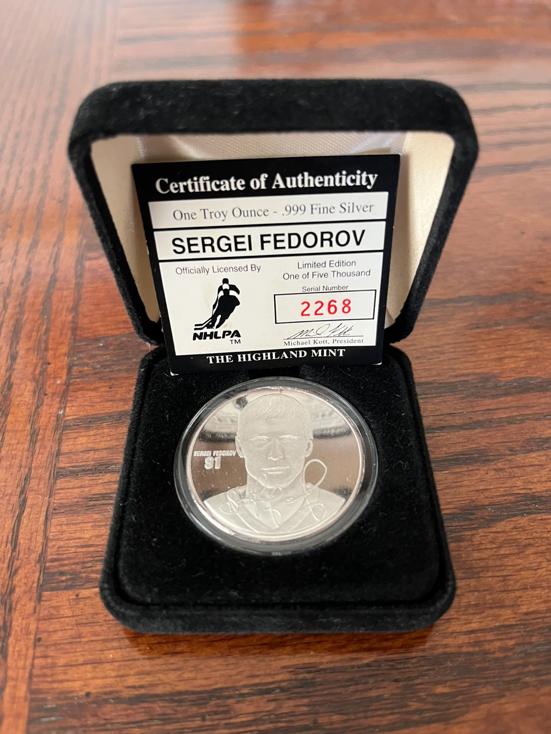 Sergei Fedorov 1 oz .999 Fine Silver Coin