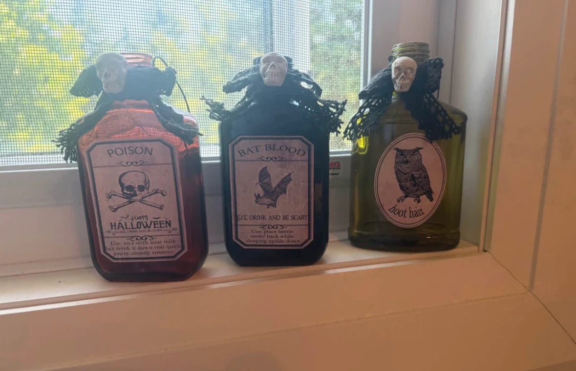 Vintage Halloween Apothecary Bottles
