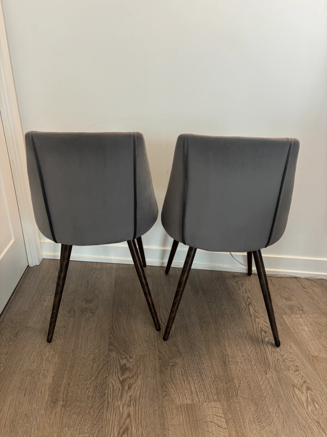 Grey Velvet Dining Chairs 2x - photo 5