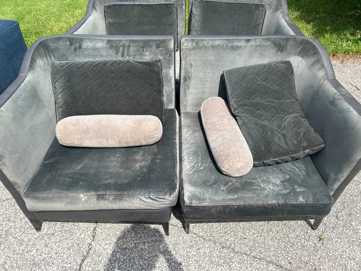 Modern Velvet Armchair Set