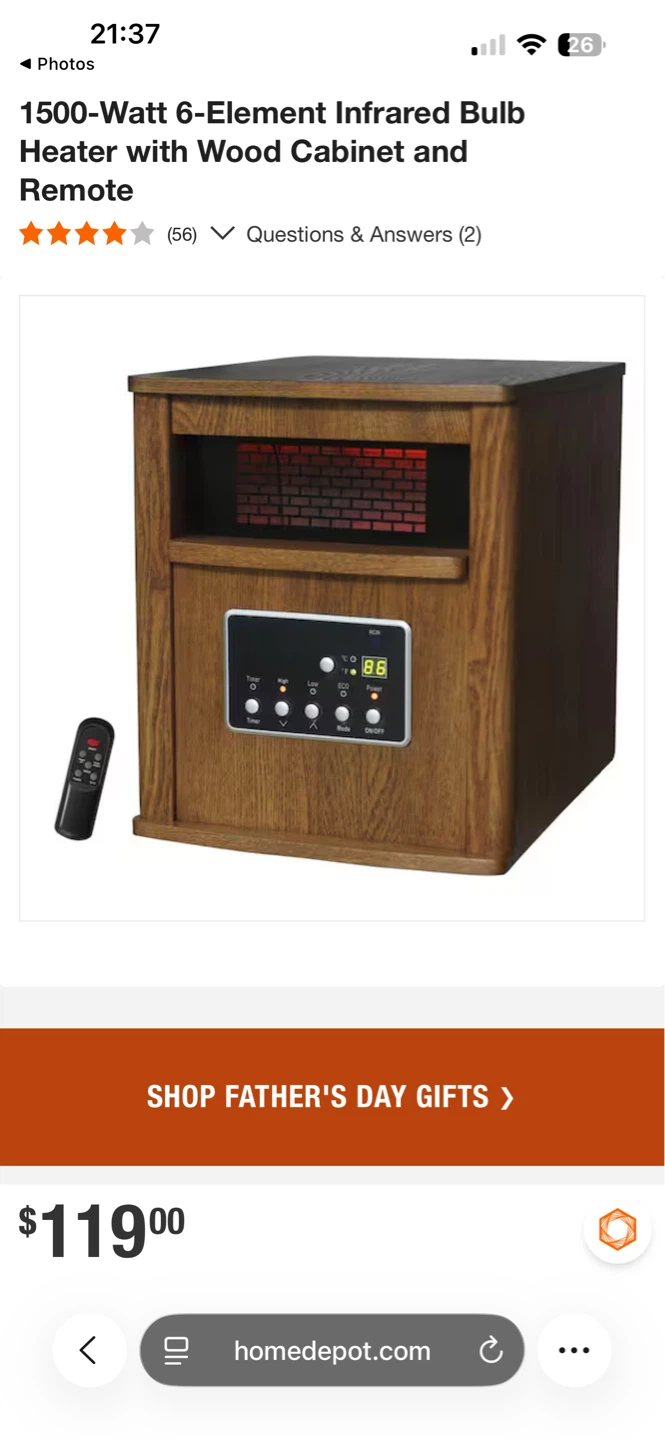 Lifesmart Infrared Heater - lightly used - photo 4