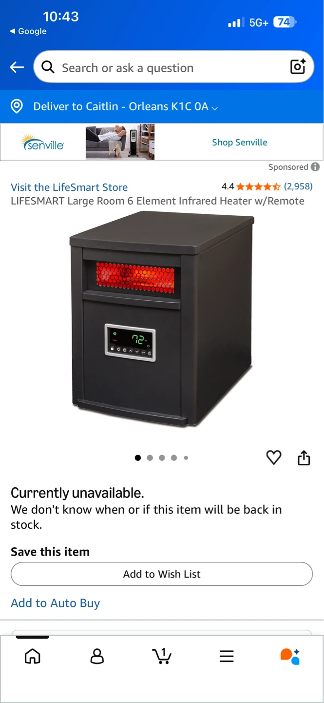 Lifesmart Infrared Heater - lightly used - photo 3